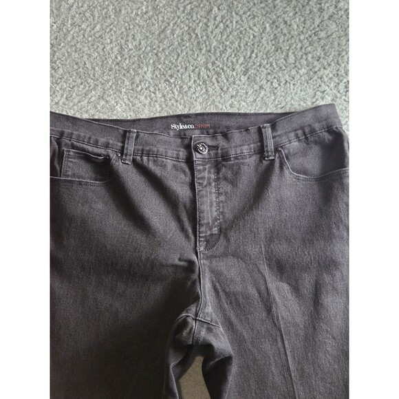 Style & Co Denim Jeans Womens 14 Short Charcoal Bootcut Tummy Control Stretch - Picture 3 of 13